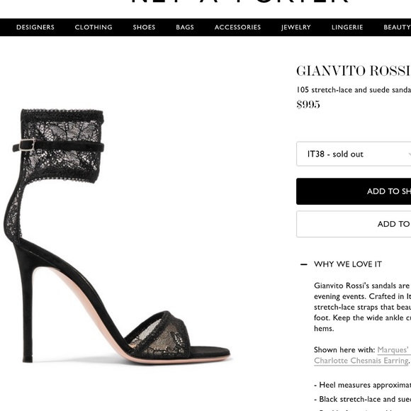 ❌SOLD❌🎁Gianvito Rossi🎀Halle Lace Suede Sandals - Picture 8 of 8